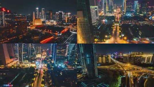 杭州城市夜景4K延时拍摄高清在线视频素材下载