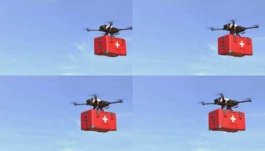 无人机运输急救包裹高清在线视频素材下载