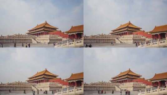 北京故宫太和殿固定镜头风云延时高清在线视频素材下载