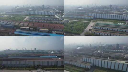 4K城市钢铁厂冶炼水蒸气污染空气污染延时高清在线视频素材下载