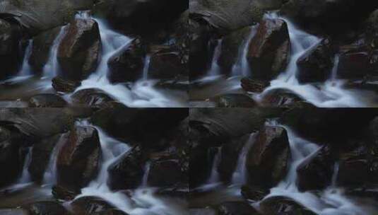 小溪延时摄像森林流水绿色自然高清在线视频素材下载