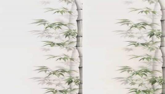 中国风水墨竹子动画（竖屏）高清在线视频素材下载