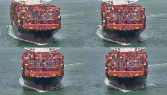巨型货轮大海航行高清在线视频素材下载