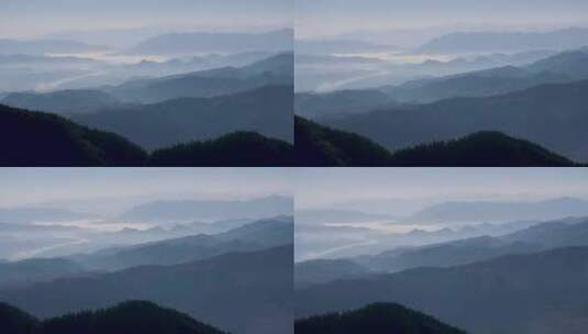 杭州临安群山山峰山峦晨曦风光高清在线视频素材下载