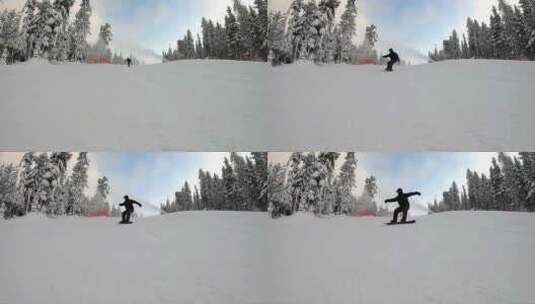 单板滑雪慢镜头高清在线视频素材下载
