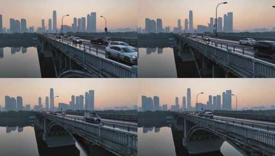 湖南长沙城市日出光芒高清在线视频素材下载