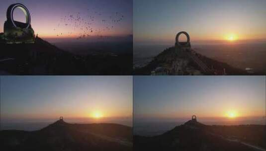 清晨日出绝美大气航拍视频高清在线视频素材下载