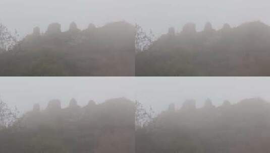 云雾缭绕 似如仙境 四面环山高清在线视频素材下载