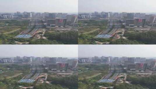 广西南宁五象新区交通建筑航拍高清在线视频素材下载