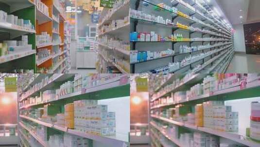 医药药柜药品药店展示素材原创高清在线视频素材下载