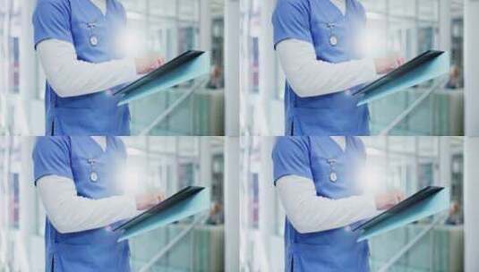 在线远程医疗网站上的网络、手或护士在医院高清在线视频素材下载