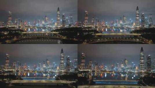 航拍深圳夜景高清在线视频素材下载