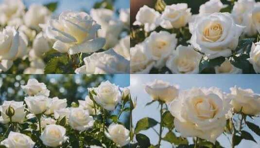 玫瑰花 白色玫瑰花特写高清在线视频素材下载