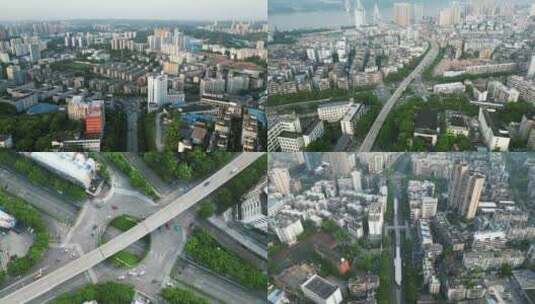 湖北宜昌城市交通航拍高清在线视频素材下载