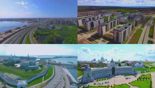 俄罗斯喀山城市航拍2高清在线视频素材下载