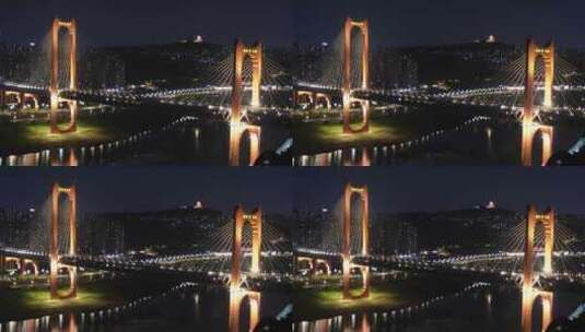 重庆红岩村大桥全貌高清在线视频素材下载