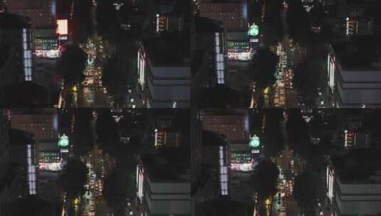 城市车流交通夜景航拍高清在线视频素材下载