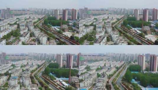 濮阳城市河道航拍高清在线视频素材下载