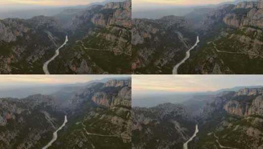 Verdon Gorge，河，峡谷，山高清在线视频素材下载