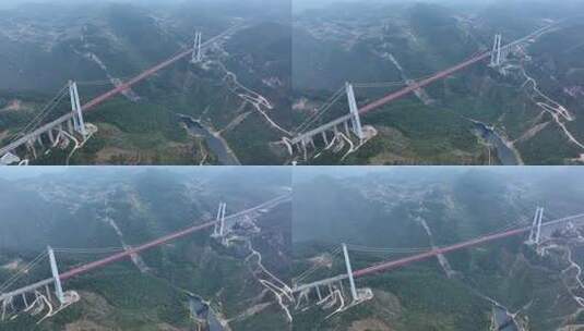 中国桥梁 基建狂魔 清水河大桥高清在线视频素材下载