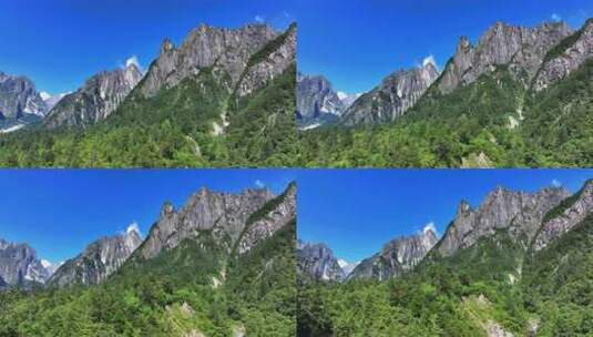 航拍四川甘孜磨西镇燕子沟高山峡谷风光高清在线视频素材下载