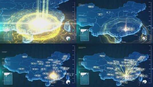 佛山辐射地图高清AE视频素材下载