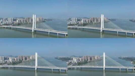 惠州合生大桥航拍东江城市道路交通建筑风光高清在线视频素材下载
