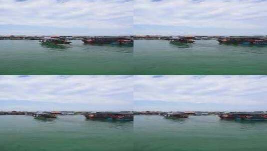 中国海南三亚陵水摆渡渔船高清在线视频素材下载
