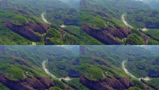 航拍武夷山天游峰晒布岩水月亭九曲溪茶园高清在线视频素材下载