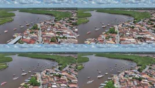 巴西塞古罗巴伊亚港的伯兰纳姆河。历史悠久高清在线视频素材下载