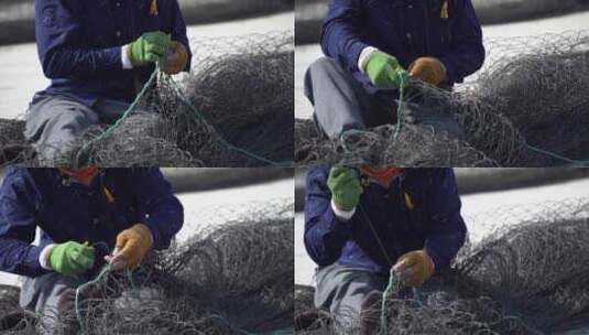 南海渔民出海捕鱼渔网高清在线视频素材下载