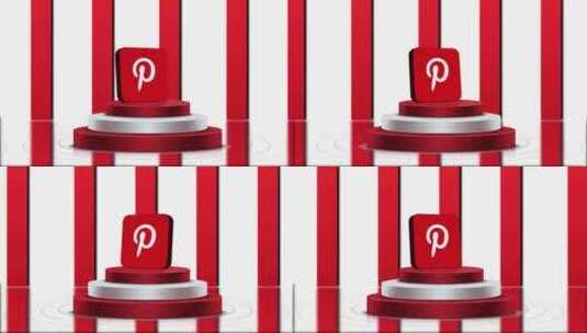 Pinterest 3D支架徽标动画高清在线视频素材下载
