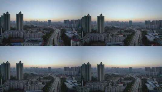 4K云南昆明城市清晨车流航拍视频高清在线视频素材下载
