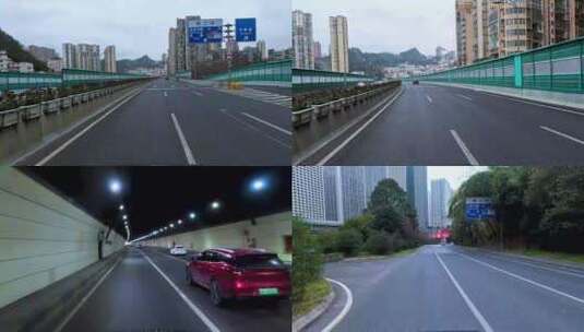 贵阳城市街道行车第一视角高清在线视频素材下载