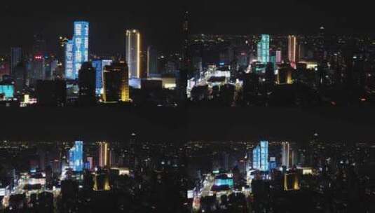 航拍南京城新街口夜景高清在线视频素材下载