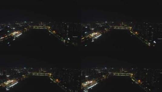 湖南衡阳城市夜景灯光航拍高清在线视频素材下载