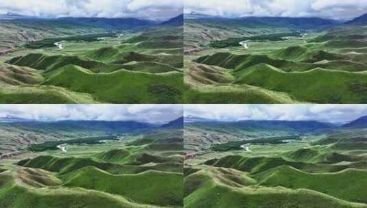 新疆琼库什台地貌航拍高清在线视频素材下载