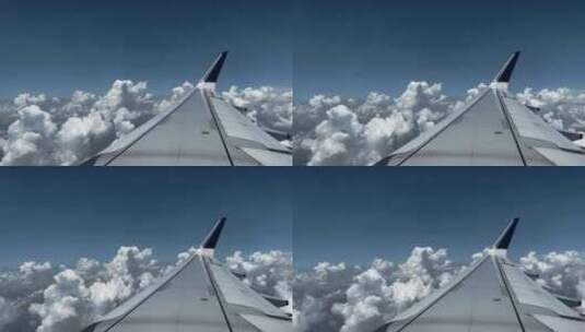云，飞行，上面，飞机高清在线视频素材下载