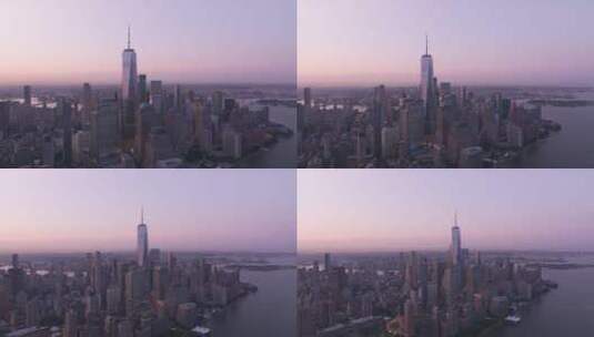 曼哈顿城市日出景观 高清在线视频素材下载