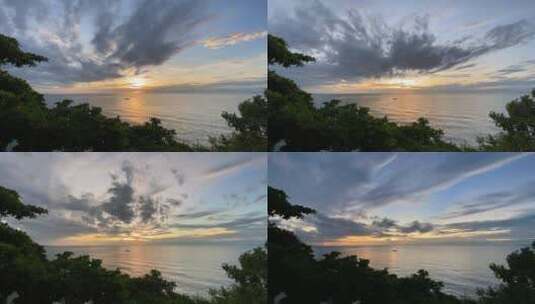海岸的日落延时摄影高清在线视频素材下载