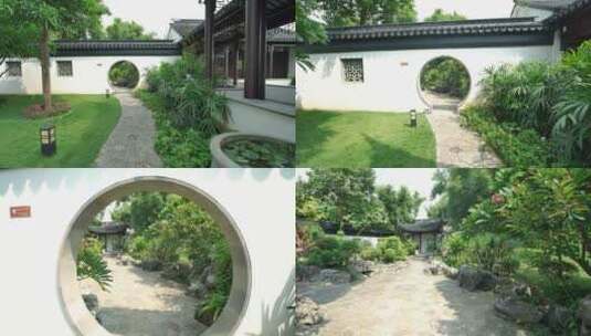 南宁花卉公园中式园林庭院风景高清在线视频素材下载