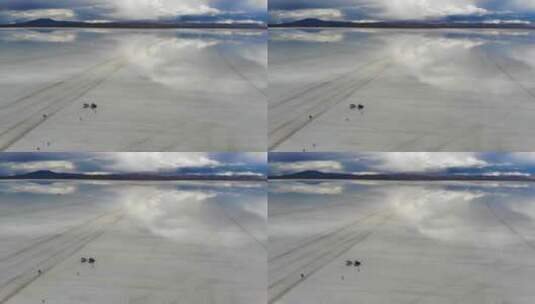 航拍美丽的乌尤尼盐滩湖高清在线视频素材下载