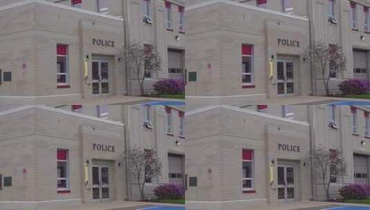 警察局的外部建立镜头高清在线视频素材下载