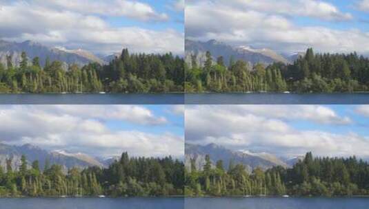湖泊周围的山脉高清在线视频素材下载