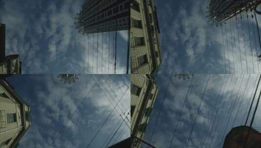 上海天空仰拍参观视角高清在线视频素材下载