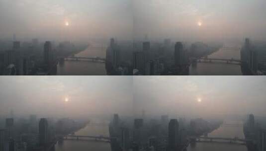 太阳初升的广州高清在线视频素材下载