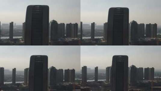 航拍浙江绍兴城市建设高清在线视频素材下载