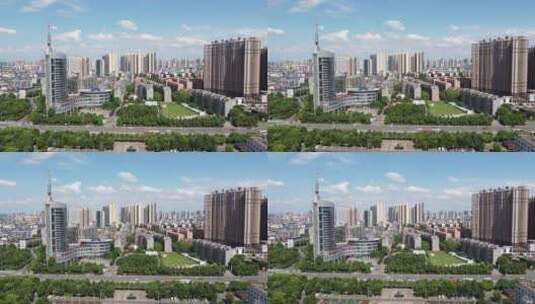 航拍衡阳广电中心城市风光天际线高清在线视频素材下载