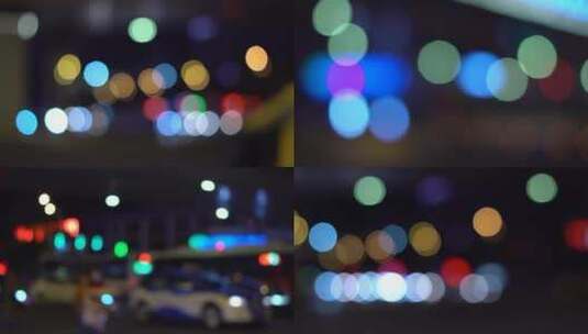 城市夜景红绿灯光斑闪烁车流光影高清在线视频素材下载