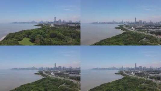 深圳湾公园航拍高清在线视频素材下载